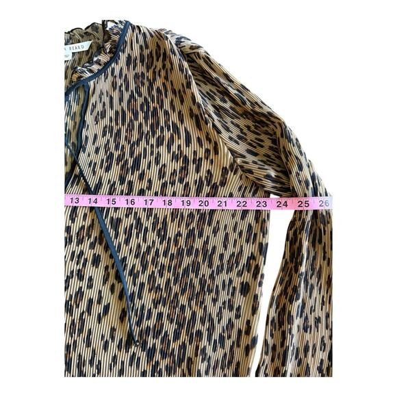 Veronica Beard Luvie Leopard Print Pleated Crepe Shift Dress Size 10 - Picture 8 of 9